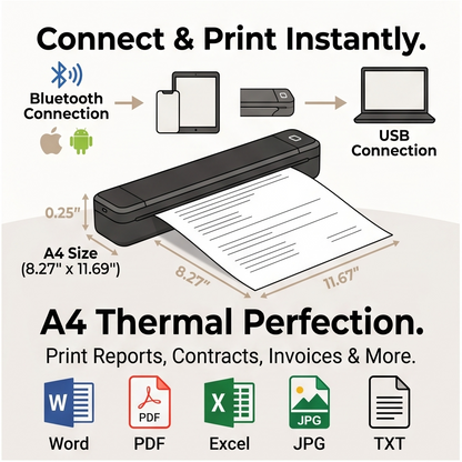 SwiftPrinta™ Wireless Thermal A4 Printer