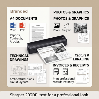 SwiftPrinta™ Wireless Thermal A4 Printer